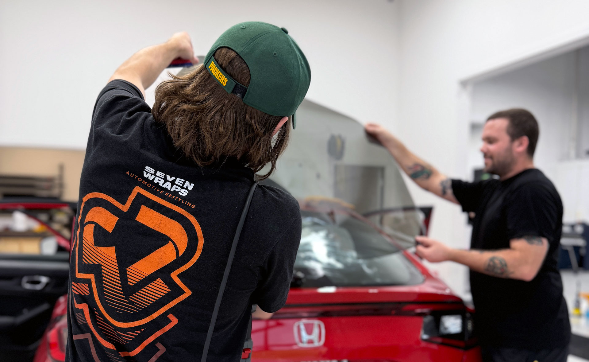 Installing-windshield-tint-on-Honda-CIvic-horizontal